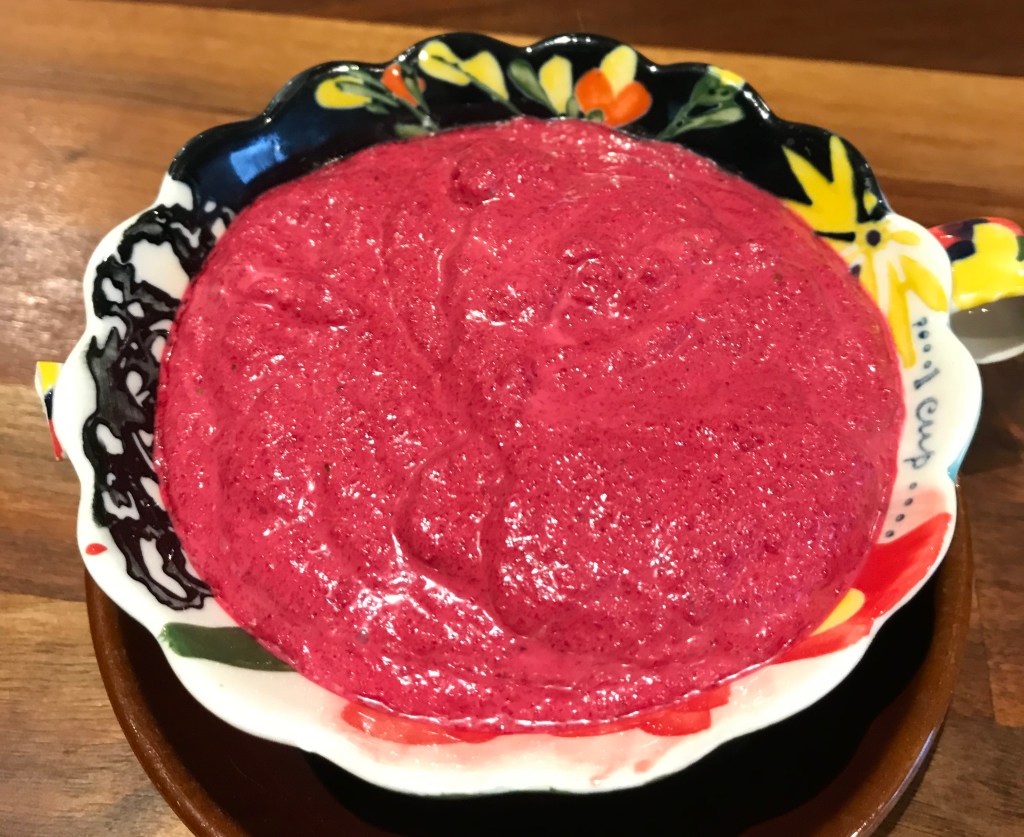 Bowl of beetroot dip